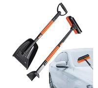 Pelle à glace et brosse à neige rétractable, pelle rotative à 360°, outil de déneigement de voiture, outil multifonction de déneigement de voiture, poignée rétractable en aluminium avec poignée en