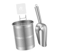 Pelle à glace multifonction en acier inoxydable avec support amovible Texture métallique pour la plupart des machines à glace et réfrigérateurs Pelle en métal