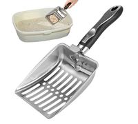 Pelle à lancer en acier inoxydable - Heavy Duty Metal Cat Master Sifter, Deep Shovel Poop Remover | Nettoyeur de maille, poignée ergonomique Kitty Box Outil pour la maison, l'appartement