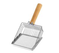Pelle à litière anti-adhésive pour animaux de compagnie - Tamis profond en métal avec manche en bois - Pour litière pour chat - Facile à nettoyer - Pour l'intérieur - Passoire de contrôle des odeurs