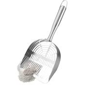 Pelle à litière en acier inoxydable pour chat - Fournitures pour animaux de compagnie - Tamis à sable en maille creuse pour chiot et chaton - Poignée ergonomique