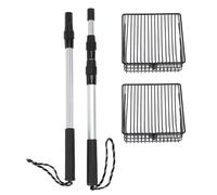 Pelle à litière extensible pour chat, pelle à excréments de poulet en métal à long manche, outil de tamisage télescopique réglable pour grands et petits bacs à litière, fer,