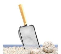 Pelle à litière, pelle à déjections canines en maille, construction en acier inoxydable, design tamis fin, outil de nettoyage multi-chats et poulailler, 30,5 cm, argent, 1 pièce, acier inoxydable