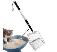 Pelle à litière pour chat avec long manche - Pelle de tamisage amovible, poulet en fine | Pelle à déjections canines pour plusieurs chats, grandes touffes, poulaillers d'arrière-cour, déchets