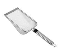 Pelle à Litière pour Chat en Acier Inoxydable, Large, Longue Poignée | Surface Fine de 10 Mailles, Acier Inoxydable Argenté, Usage Maison, pour Bacs Couverts et Habitats