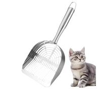 Pelle à litière pour chat - Pelle à déchets en acier inoxydable | Pelle en maille durable pour chat et pelle à déjections humaines 2 en 1 pour animaux domestiques, poignée ergonomique, poubelle pour