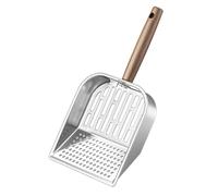 Pelle à litière pour chat - Pelle à déjections canines avec manche en bois - Pelle à litière profonde sans pour maison, salon, médecine vétérinaire, intérieur et extérieur, dortoir, maison