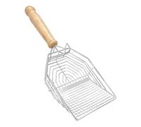 Pelle à litière pour chat, pelle à litière en métal à long manche, pelle à litière en acier inoxydable, tamis à litière pour chat, pelle d'angle pour litière, pelle à litière en métal