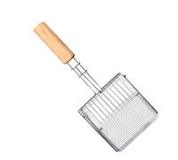 Pelle À Litière pour Chats | Métal Anti-Adhésive avec Grille Fine Et Tête Plate pour Litière Féline | Design Pousser-Tirer Manche en Bois Léger pour Maison Chats et Chatsons