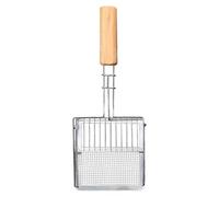 Pelle À Litière pour Chats,Métal Anti-Adhésive avec Grille Fine Et Tête Plate pour Litière Féline - Design Pousser-Tirer Manche en Bois Léger pour Maison Chats et Chatsons