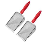 Pelle à litière pour chats - Pelle à tamis fin - Pelle à petit trou - Pelle à saleté - Maille robuste - Tamis de terreau en acier inoxydable