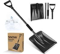 Pelle a Neige, 108cm de Long, Profil en Aluminium Bord de Glissement, 4 Pièces Conception Amovible, Réglable Pelle à Neige Portable pour Conduire, Camping, Bonhomme de Neige Jouer