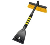 Pelle à neige 2 en 1 extensible en alliage d'aluminium et brosse à neige pour voiture, avec poignée en mousse EVA, outil de dégivrage d'hiver pour pare-brise de voiture (Org-Jaune)