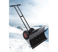 Pelle à neige à roulettes avec lame réglable pour allées, chemins, jardins et empilage de sable