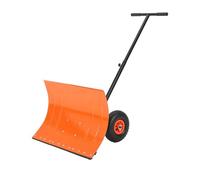Pelle à neige avec roues, lame coudée à 5 positions et roues en caoutchouc, chasse-neige robuste en acier pour un déneigement sans effort sur les allées, trottoirs et portes, tige unique, 76,2 x 50,8