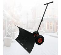 Pelle à Neige avec Roues,Pelle à Neige,Outil de Déneigement,Réglable en Hauteur,Pliable,Largeur de Travail 75cm-Hauteur 42cm,Chasse Neige,Poussoir à Neige pour Nettoyage Entrée Allée Chaussée Maison