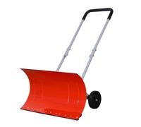 Pelle à neige avec roues pour allée, pelle à neige extensible - Pelle à neige efficace avec roues antidérapantes, bord métallique réversible, poignée réglable - Construction durable et robuste red