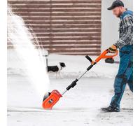 Pelle à Neige avec Roues Souffleuse À Neige Électrique, Chasse-Neige sans Fil À Haute Efficacité, Pelle À Neige À Moteur Puissant De 1 200 W, Largeur De Balayage De 32 Cm(2battery)