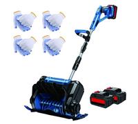 Pelle à Neige Électrique 1000W - Déneigeuse sans Fil avec 2 Batteries 3000mAh, Largeur de Déblaiement 30 cm, Éjection Réglable à 45°, pour Allées, Trottoirs & Terrasses Blue