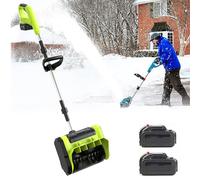 Pelle à Neige électrique 900 W - Souffleuse à Neige sans Fil, Batterie de 90 Min, Largeur de déneigement de 25 cm, portée de Projection de 8 m, pour allées et terrasses,2 Batteries