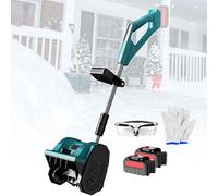 Pelle à neige électrique améliorée - Largeur de déneigement de 30 cm, souffleuse à neige portative sans fil, direction réglable à 45° + manche télescopique en alliage d'aluminium, pour allées/jardin
