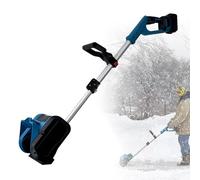 Pelle à neige électrique, moteur sans balais de 1200 W, balayeuse à neige sans fil avec 2 piles, largeur manuelle de 25,4 cm, petit outil de nettoyage de la neige domestique