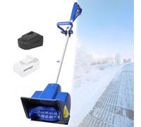 Pelle à neige électrique pliable sans fil avec direction réglable et manche télescopique, alimentée par batterie pour allées et routes