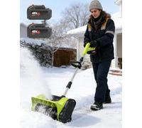 Pelle à neige électrique sans fil 2026 avec manche en aluminium pliable, poignée auxiliaire réglable et bouclier de sécurité surdimensionné, pelle à dos pour allée