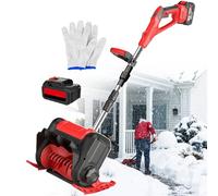 Pelle à neige électrique sans fil, 21 V, direction réglable à 45°, largeur de déblaiement de 30 cm, souffleuse à neige pliable pour patios et allées