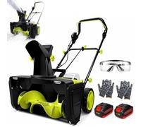 Pelle à Neige électrique sans Fil 3500W avec 2/4×4,0 Ah Batteries | Largeur de dégagement de 20" et épaisseur de 10", distance de 7,6 m/25 pi, souffleuse à neige(2batteries+charger)