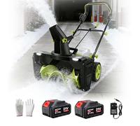 Pelle À Neige Électrique sans Fil 40 V, Souffleuse À Neige sans Fil avec Une Largeur De Déneigement De 50 Cm, Double Phare À Del Et Autonomie Prolongée pour Les Grands Stationnements