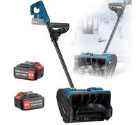 Pelle à neige électrique sans fil, alimentée par batterie 21 V avec direction réglable, 30 cm de largeur, 8 m de distance, design pliable pour un nettoyage facile de la terrasse et des allées