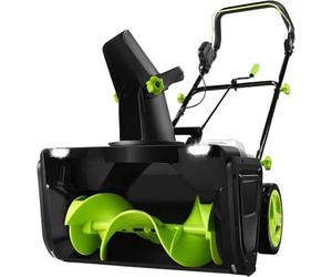 Pelle à neige électrique sans fil, souffleuse à neige alimentée par batterie 40 V, moteur sans balais de 3500 W, distance de projection de 7,6 m, chemin de 50,8 cm, lumières LED pour allée, entrée et
