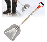 Pelle à neige en aluminium avec poignée en D, pelle en métal robuste, pelle à neige de grande capacité de 130 cm pour allée, pelle à charbon pour paillis, déménagement des aliments et jardinage