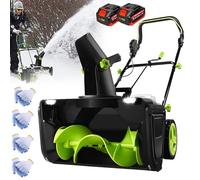Pelle à Neige Filaire 3500 W, Souffleuse à Neige électrique avec Double éclairage LED, Goulotte Rotative à 180°, Largeur De Déneigement De 50 Cm, Machine De Déneigement pour Extérieur 2-Battery