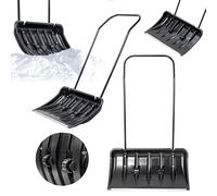 KADAX Pelle à Neige en Plastique dotée d'une Ferrure en Aluminium, Outil de Déneigement Robuste et Efficace avec Roues et Manche en Métal (Noir)