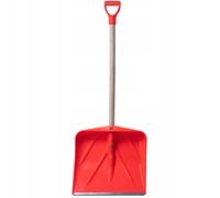 KADAX Pelle à neige avec manche en bois, pelle à neige avec poignée ergonomique en plastique - Pelle à neige avec lame en plastique - 50 cm de large - Orange