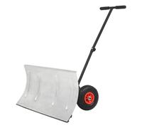 Pelle à neige manuelle avec roues 100 x 44 cm, pelle à neige avec panneau de dégagement réglable et barre de poussée réglable en hauteur pour allées et trottoirs