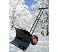 Pelle à Neige Multifonction avec Roues, Lame réglable en Acier au Carbone et Double poignée for la récolte de la Neige, des céréales et du Charbon.(75x43cm/29x17in)