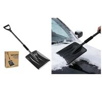 Pelle à neige - Pelle à neige portable avec poignée en D - Poignée ergonomique pour les urgences, la construction de bonhomme de neige, le camping et les activités familiales (1 pièce)