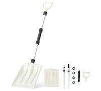 Pelle à Neige pour Allées et Trottoirs Portable COSTWAY-Manche en Aluminium-Poignée Ergonomique en D-Large 26cm-Voiture-Blanche