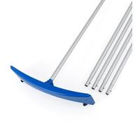 Pelle à Neige pour Toit COSTWAY-Longueur 122-574 cm-5 Tiges Amovibles-Tête Large-2 Roues-Tube en Aluminium-Poignée Antidérapante