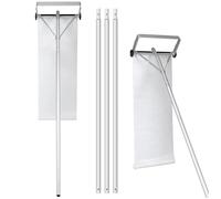 Pelle à Neige pour Toit COSTWAY-Longueur 193-619 cm-4 Tiges Amovibles-Tête Large-Tissu PE 313 x 45 cm-2 Roues-Tube en Aluminium