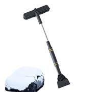Pelle à neige pour voiture, brosse à neige pour voiture, tête de brosse rotative à 360 degrés, outil de déneigement amovible, résistante aux rayures avec poignée en éponge EVA, brosse à neige, kit