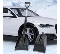 Pelle à neige rétractable en aluminium pour voiture, grattoir à glace 2 en 1 avec angle réglable sur 4 positions et design amovible de 36 à 86 cm, noir