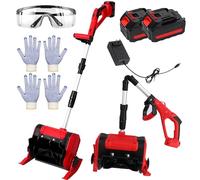Pelle à neige sans fil, 21 V | 12 pouces | Souffleuse à neige sans fil 4 Ah, machine de déneigement électrique pliable alimentée par batterie, distance de lancement de 20 pieds, charrue 300 lb/min