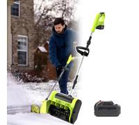 Pelle à Neige sans Fil Haute Puissance 900 W, Batterie de 90 Min et 3 Directions de Fonctionnement, Largeur de déneigement de 25 cm, pour terrasse, Patio et allée.,1 Battery