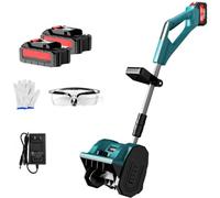 Pelle À Neige sans Fil, Souffleuse À Neige D'extérieur Rechargeable, Poteau Télescopique de 93 À 125Cm, Souffleuse À Neige Électrique 21V pour Patio Et Ferme Blue