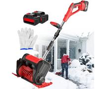 Pelle À Neige Sans Fil,Souffleuse À Neige Électrique À Batterie 21V,Direction Réglable À 45°,Largeur De Déneigement De 30cm,Pliable Pour Terrasses,Allées Et Aires De Jeux Red-2batteries