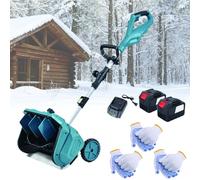 Pelle à Neige sans Fil - Souffleuse à Neige Électrique avec 2×4,5Ah Batteries, Largeur de Déneigement 16", Déflecteur de Neige Réglable à 45°, Conception Pliable for Allées, Chemins & Terrasses